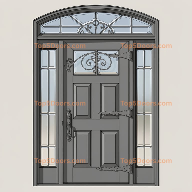 Arizona wrought iron glass paneled victorian Door