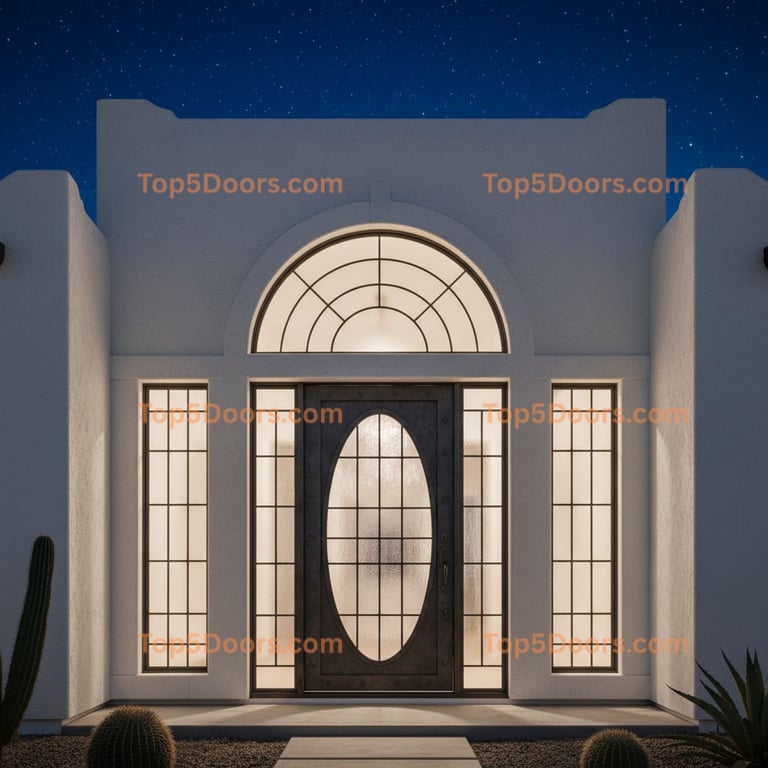 Arizona wrought iron single southwestern Door