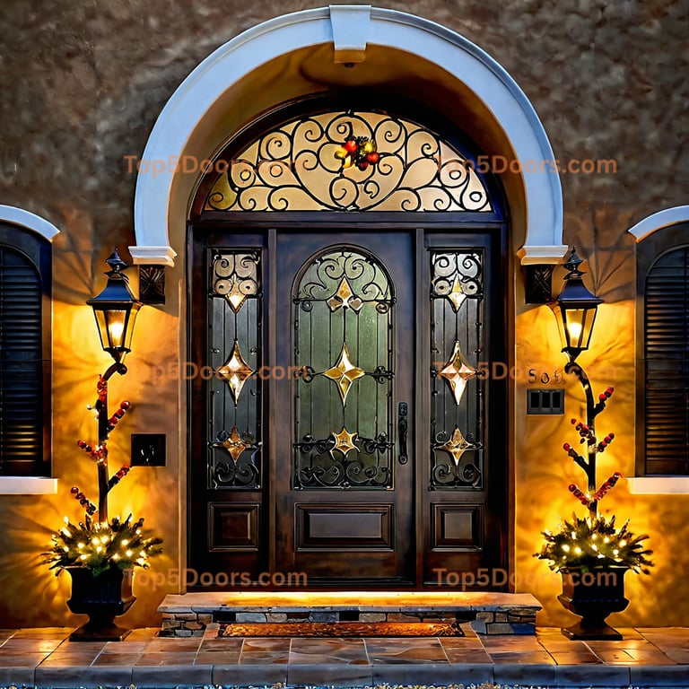 Arizona wrought iron solid panel tuscan Door