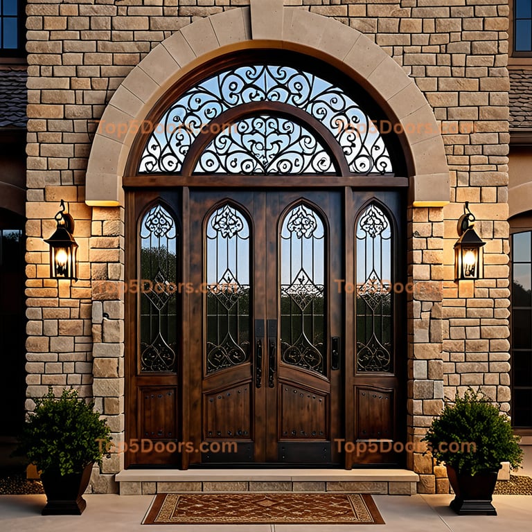 Arkansas arched double mountain lodge Door