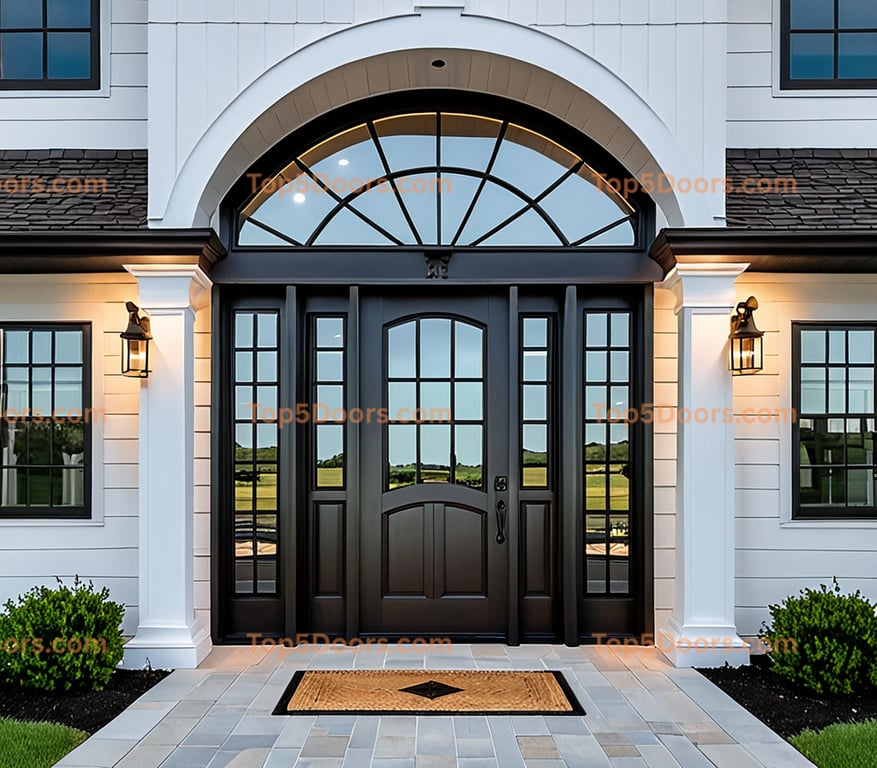 Arkansas arched single modern farmhouse Door