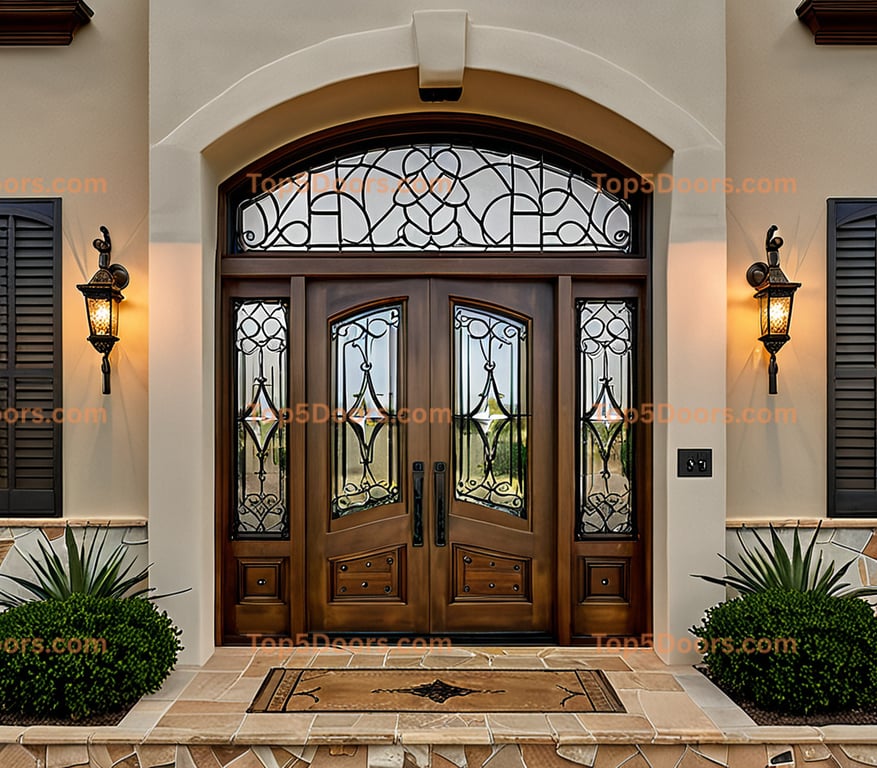 Arkansas glass paneled spanish colonial Door