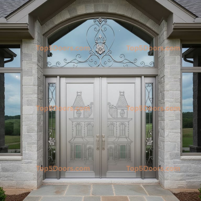 Arkansas wrought iron double victorian Door