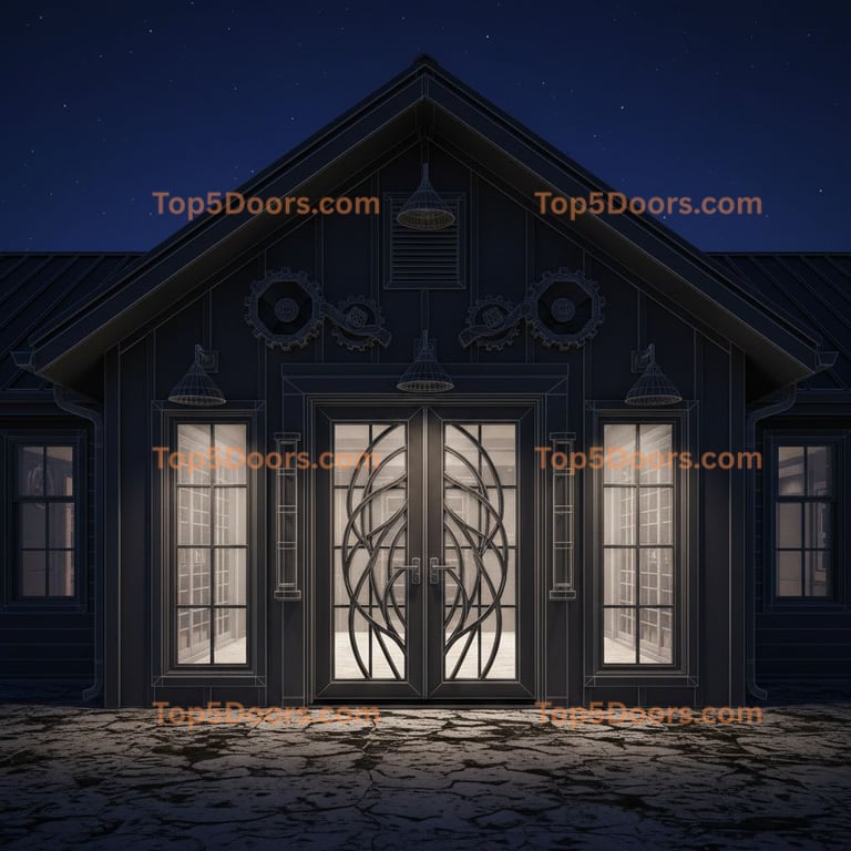 Arkansas wrought iron french door craftsman Door