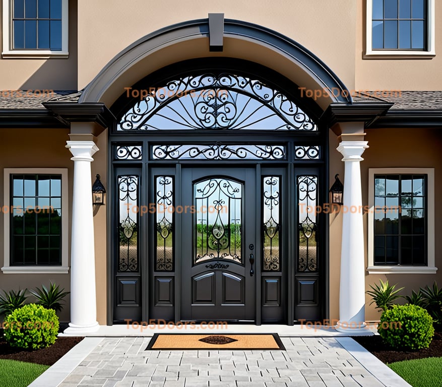 Arkansas wrought iron glass paneled french provincial D