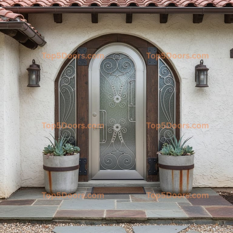 Arkansas wrought iron single spanish colonial Door