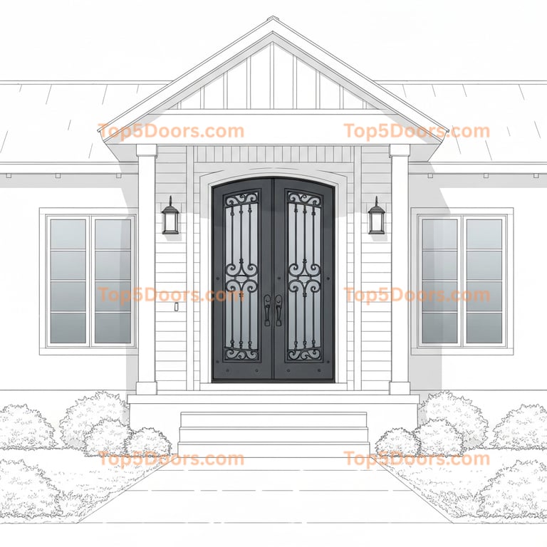 Arkansas wrought iron single minimalist Door