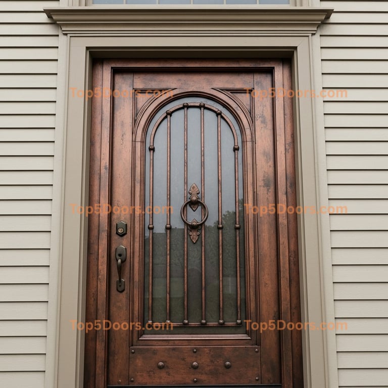 Arkansas wrought iron solid panel victorian Door