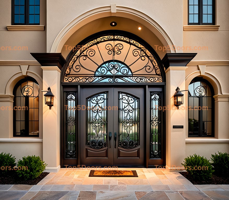 Arkansas wrought iron steel frame modern Door