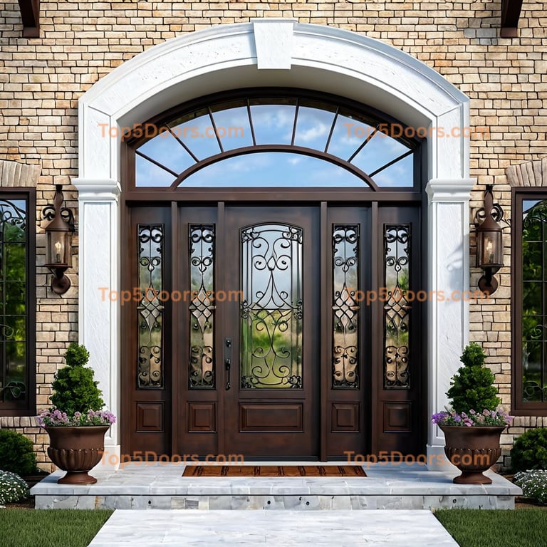 Arkansas wrought iron steel frame minimalist Door