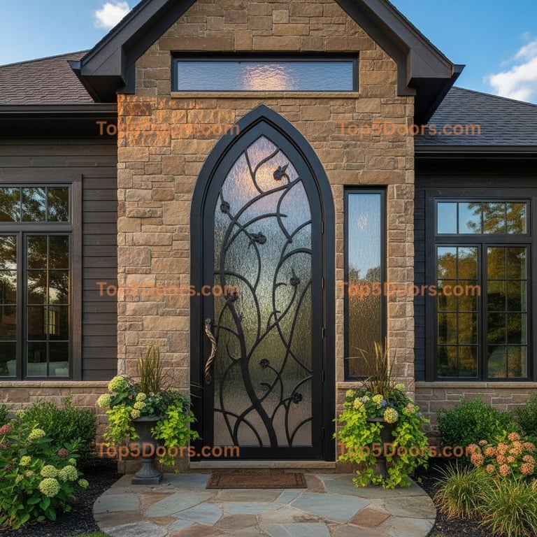 Arkansas wrought iron steel frame contemporary Door