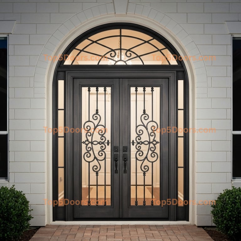 Arkansas wrought iron steel frame spanish colonial Door