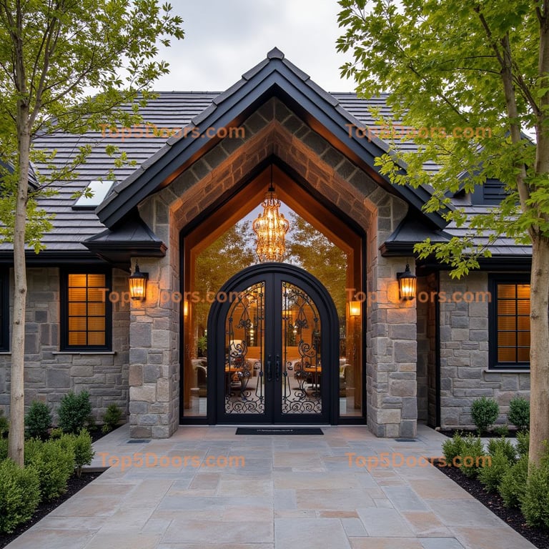 Black Metal Arched Entrance