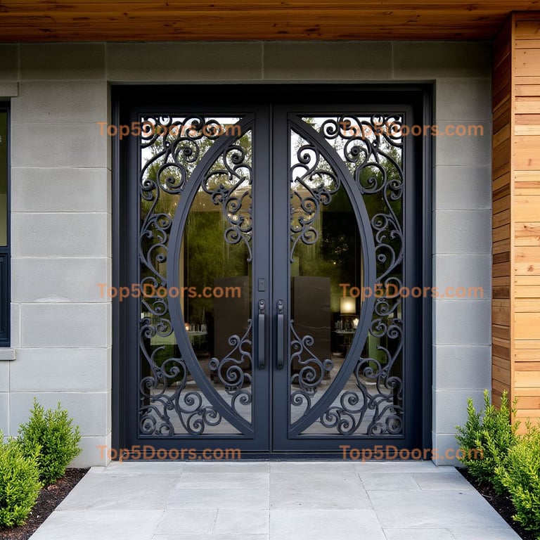 Black Metal Double Door Entrance