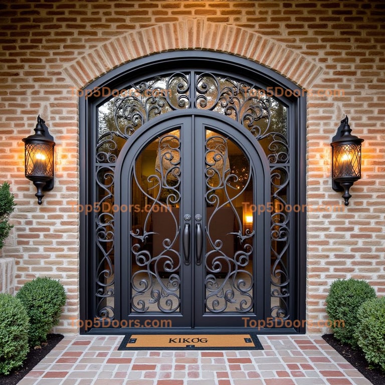Black Metal and Glass Double Door Entrance