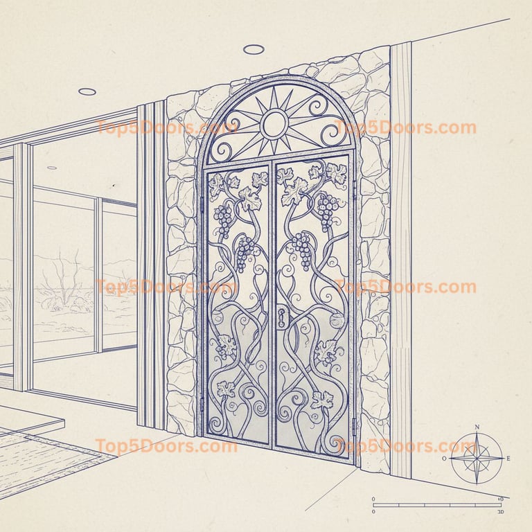 California wine cellar door mid-century modern Door