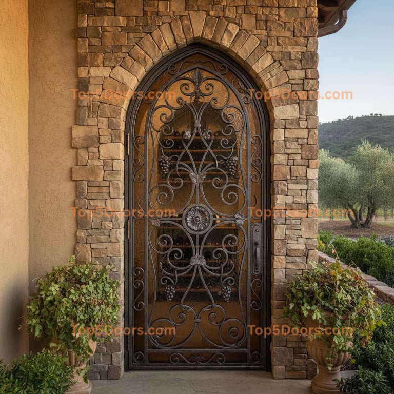 California wine cellar door tuscan Door
