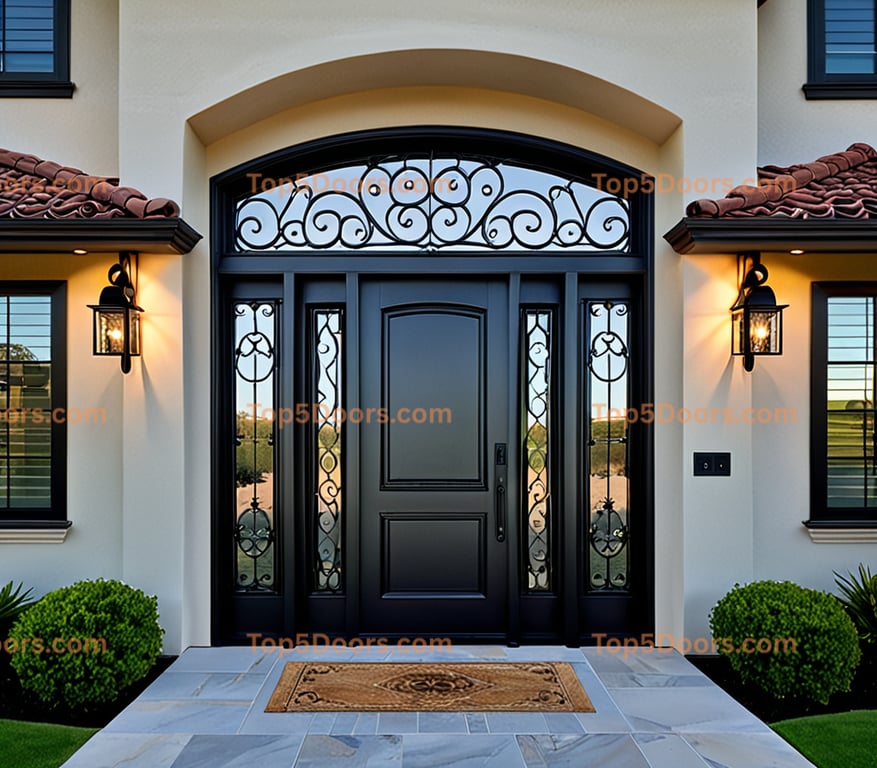 California wrought iron barn door contemporary Door