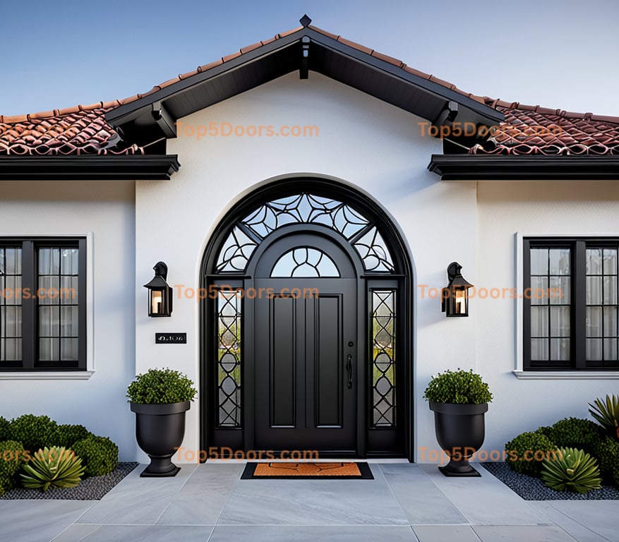 California wrought iron double mid-century modern Door
