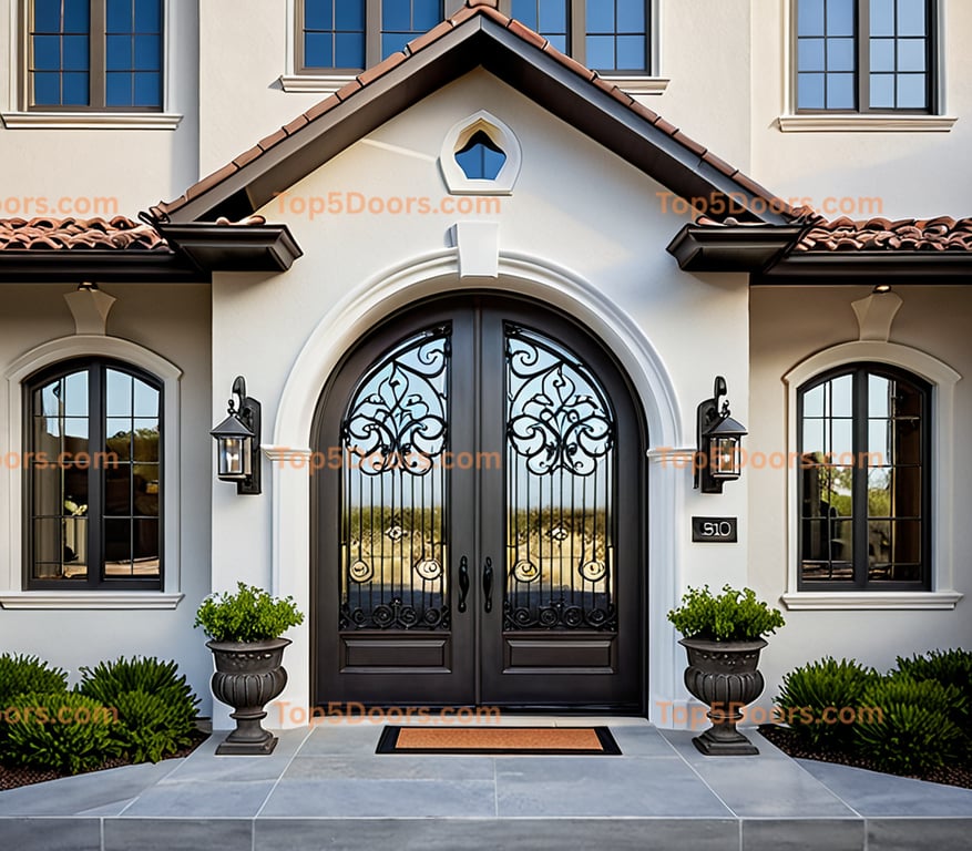 California wrought iron double tuscan Door