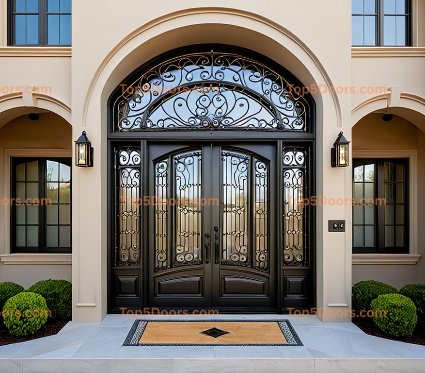 California wrought iron double korean modern Door