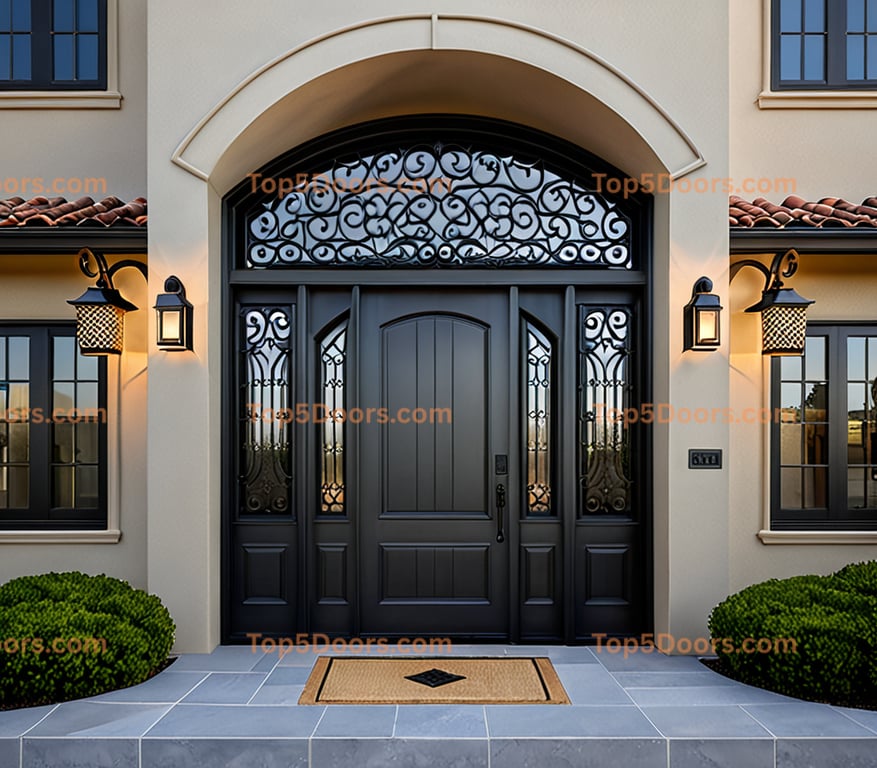 California wrought iron single korean modern Door