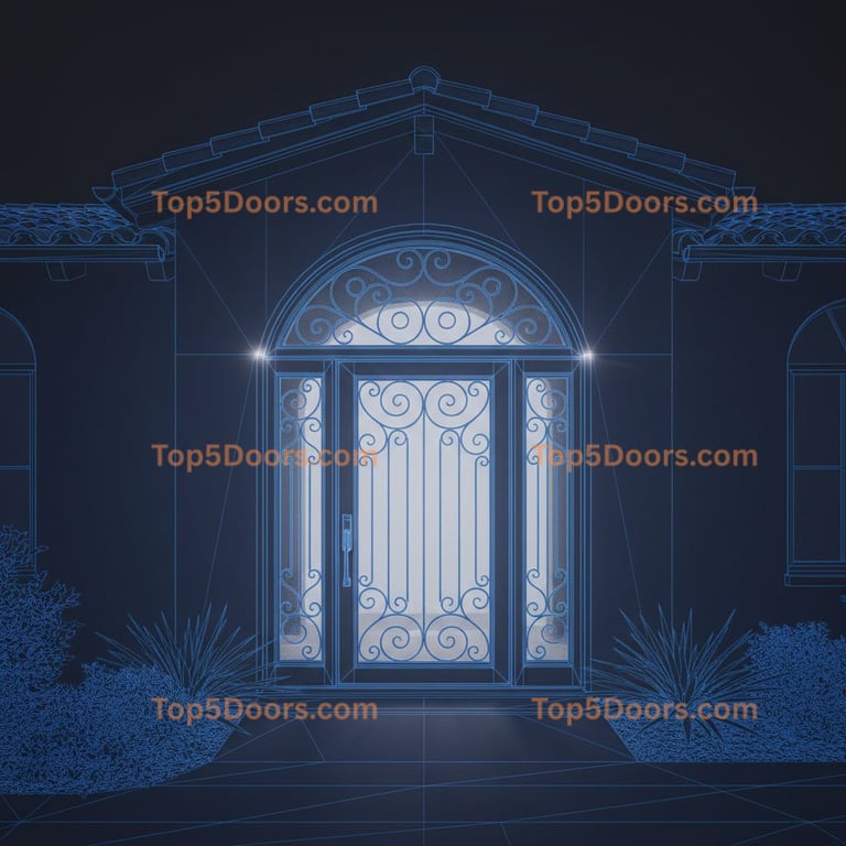 California wrought iron single spanish colonial Door