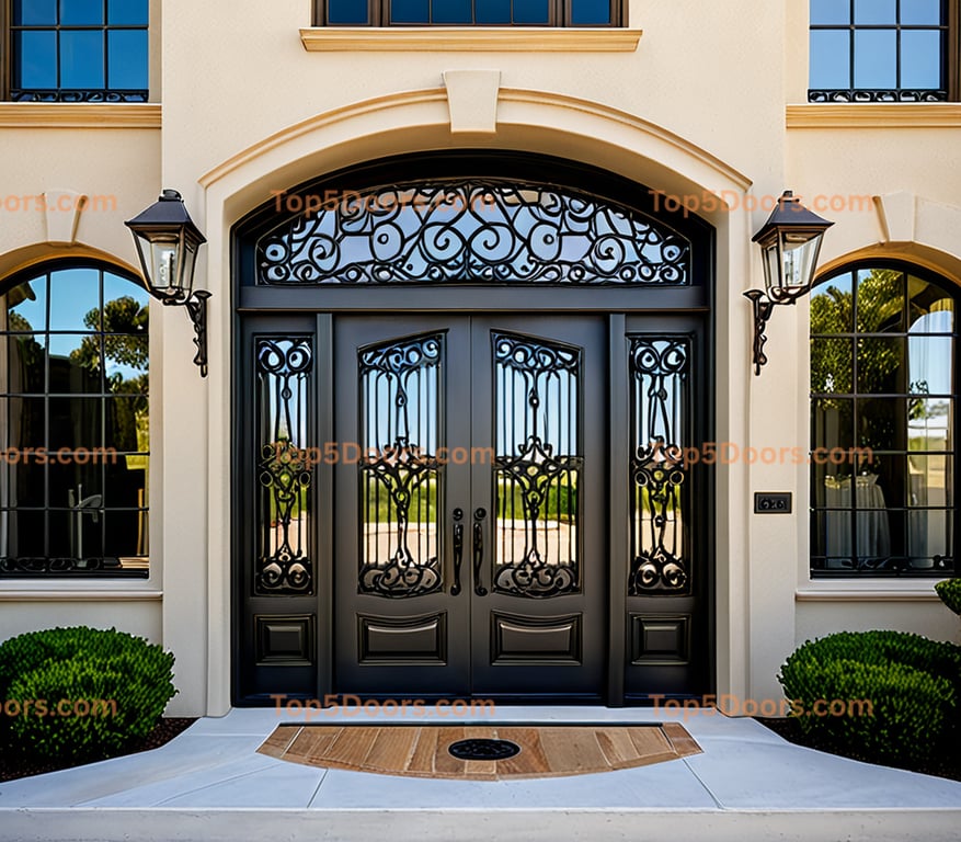 California wrought iron solid panel french provincial D