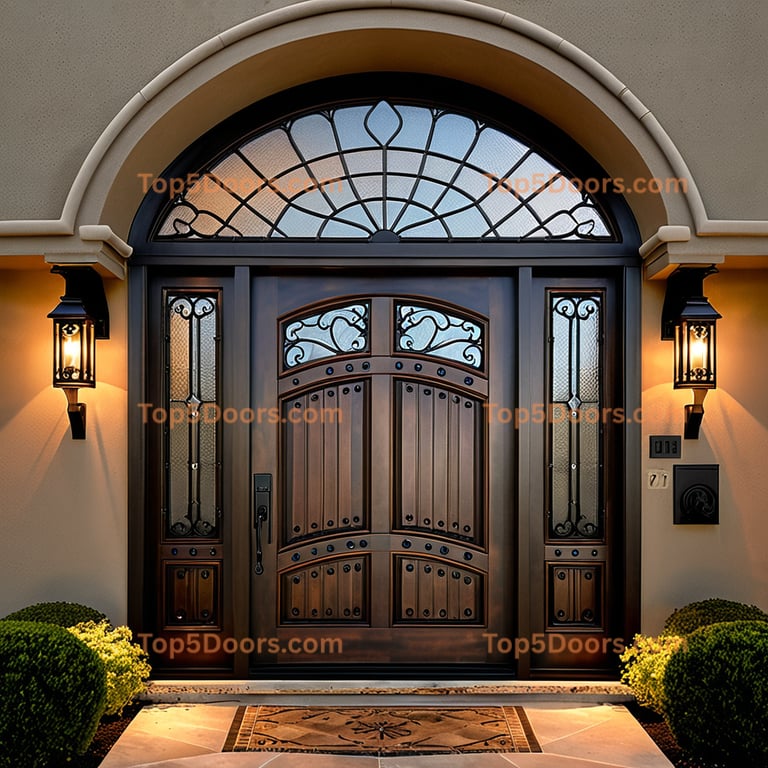 California wrought iron solid panel craftsman Door