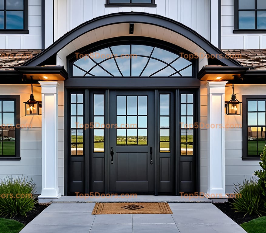 Colorado glass paneled modern farmhouse Door