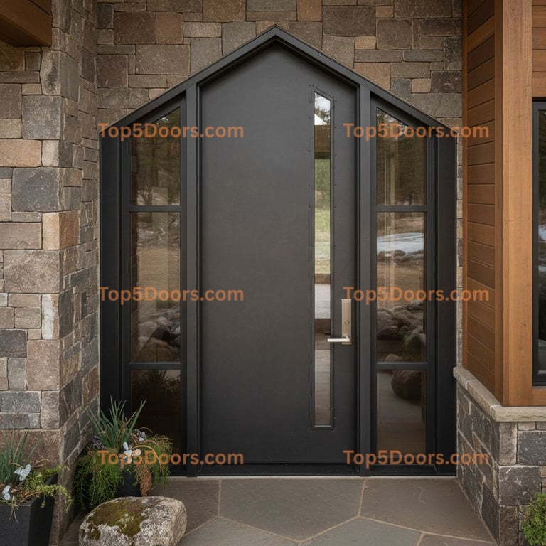 Colorado wrought iron single mountain lodge Door