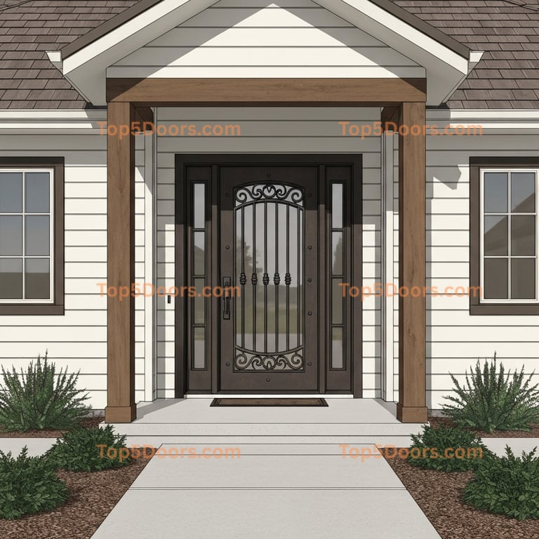Colorado wrought iron solid panel minimalist Door