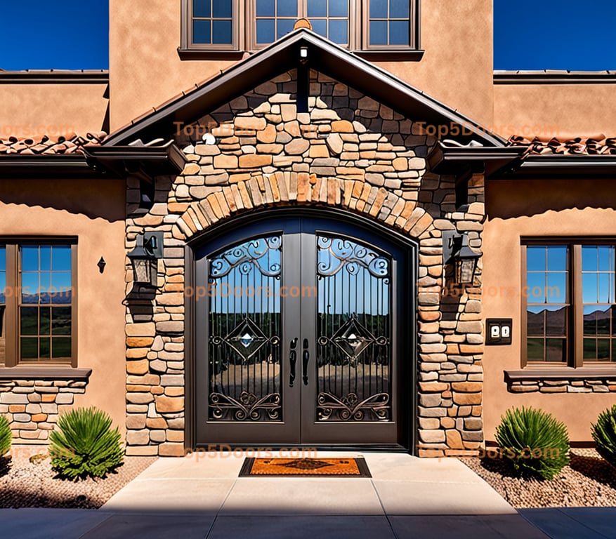 Colorado wrought iron solid panel southwestern Door