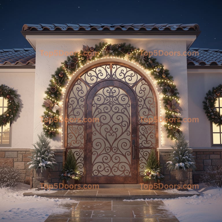 Colorado wrought iron steel frame mediterranean Door