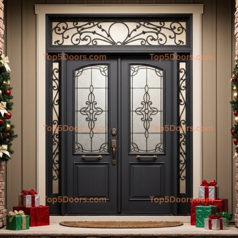 Colorado wrought iron steel frame korean modern Door