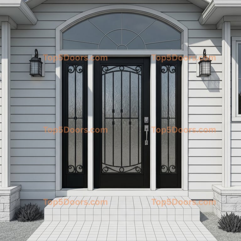 Colorado wrought iron steel frame scandinavian Door