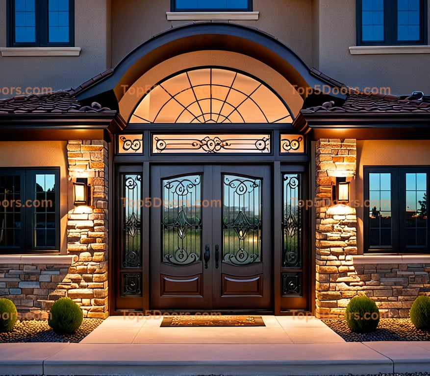 Colorado wrought iron steel frame european classic Door