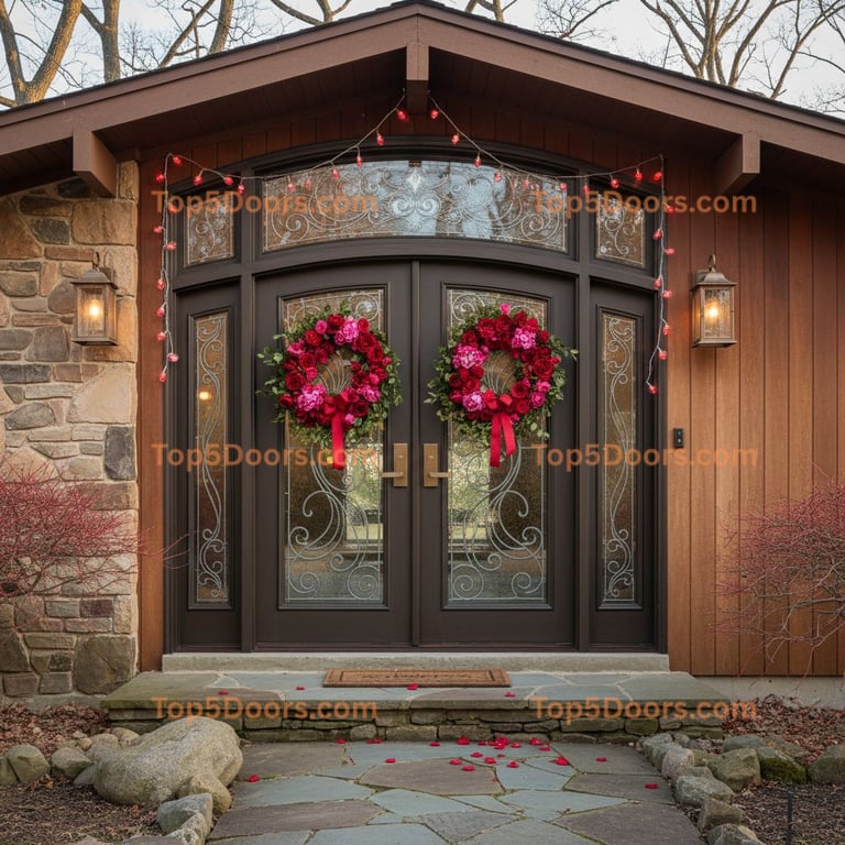 Connecticut arched double mid-century modern Door