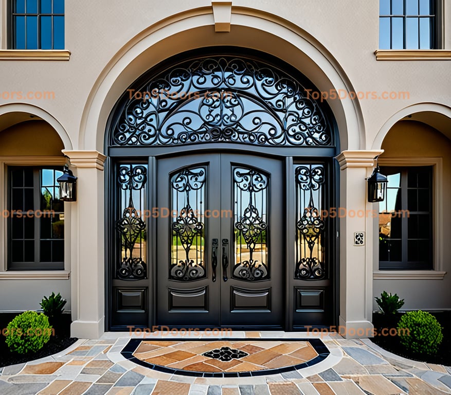 Connecticut wrought iron arched double french provincia