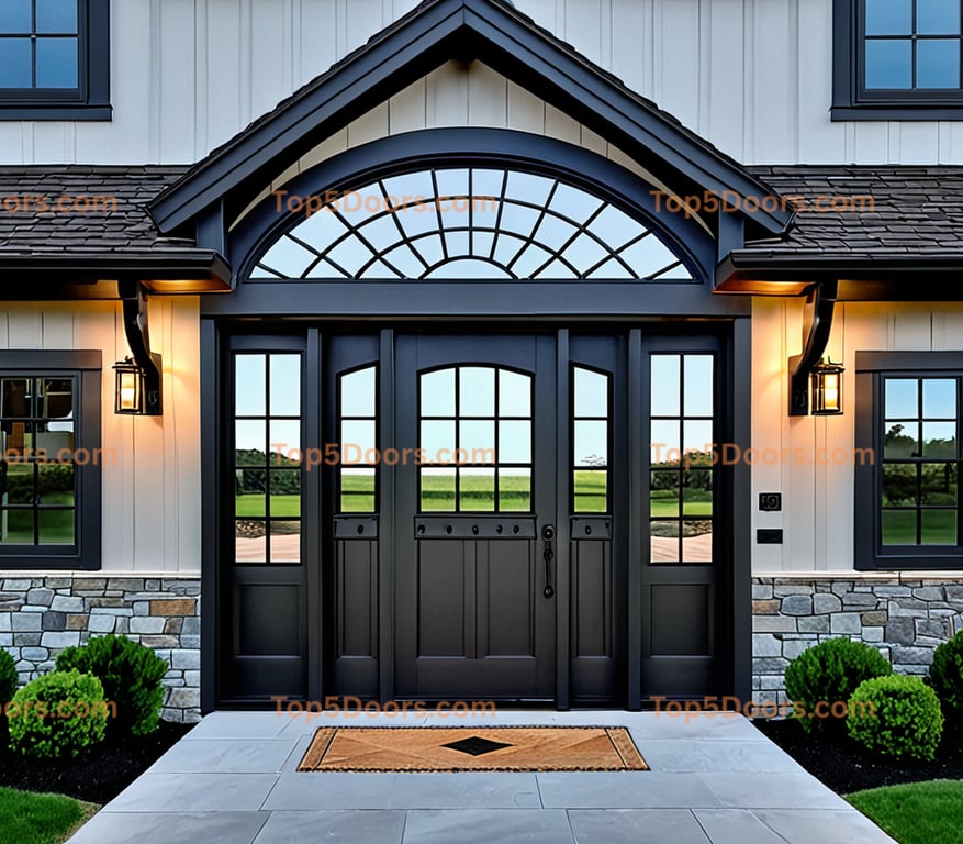 Connecticut wrought iron barn door craftsman Door