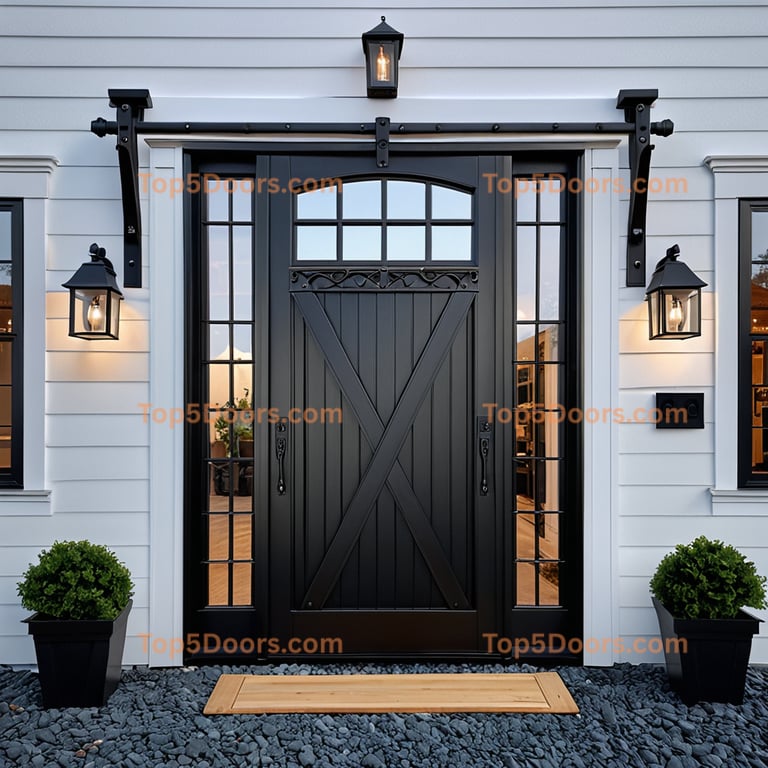 Connecticut wrought iron barn door scandinavian Door