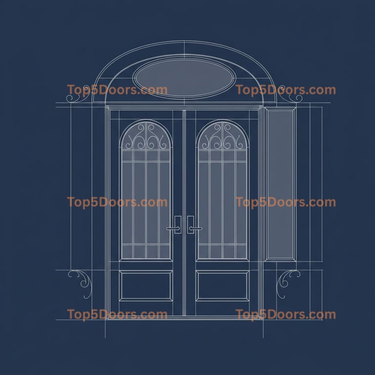 Connecticut wrought iron double spanish colonial Door