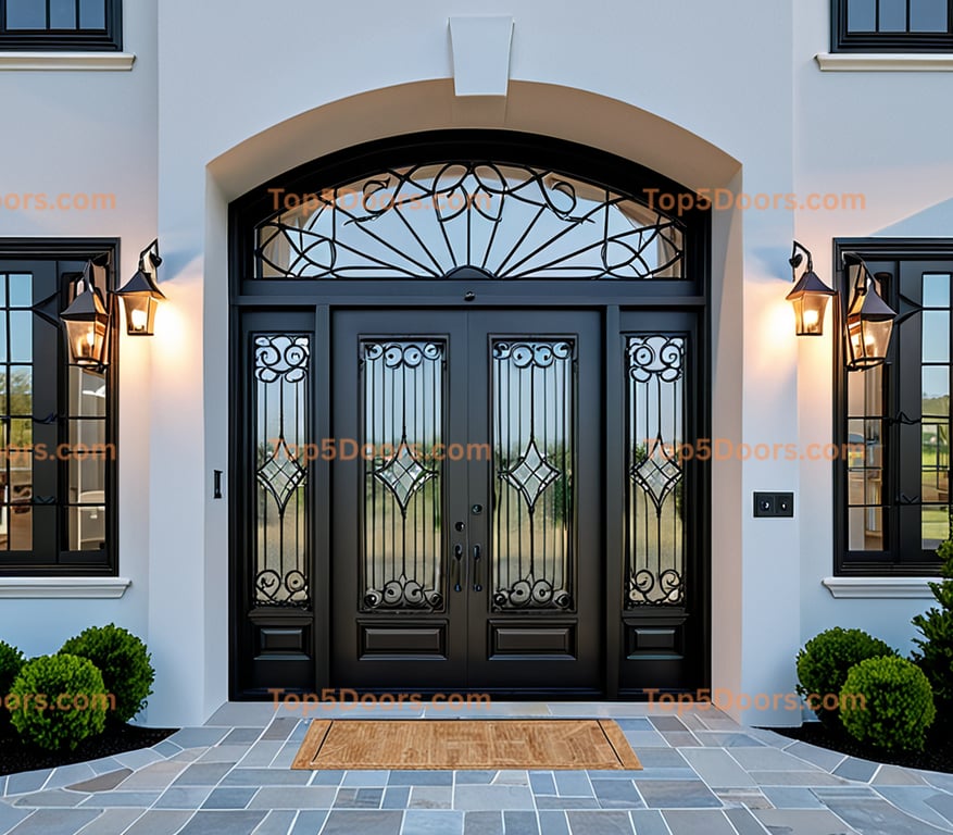 Connecticut wrought iron french door georgian Door