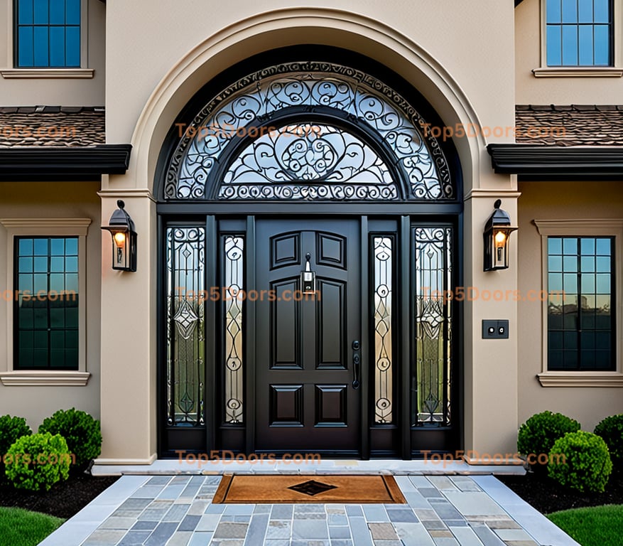 Connecticut wrought iron glass paneled contemporary Doo