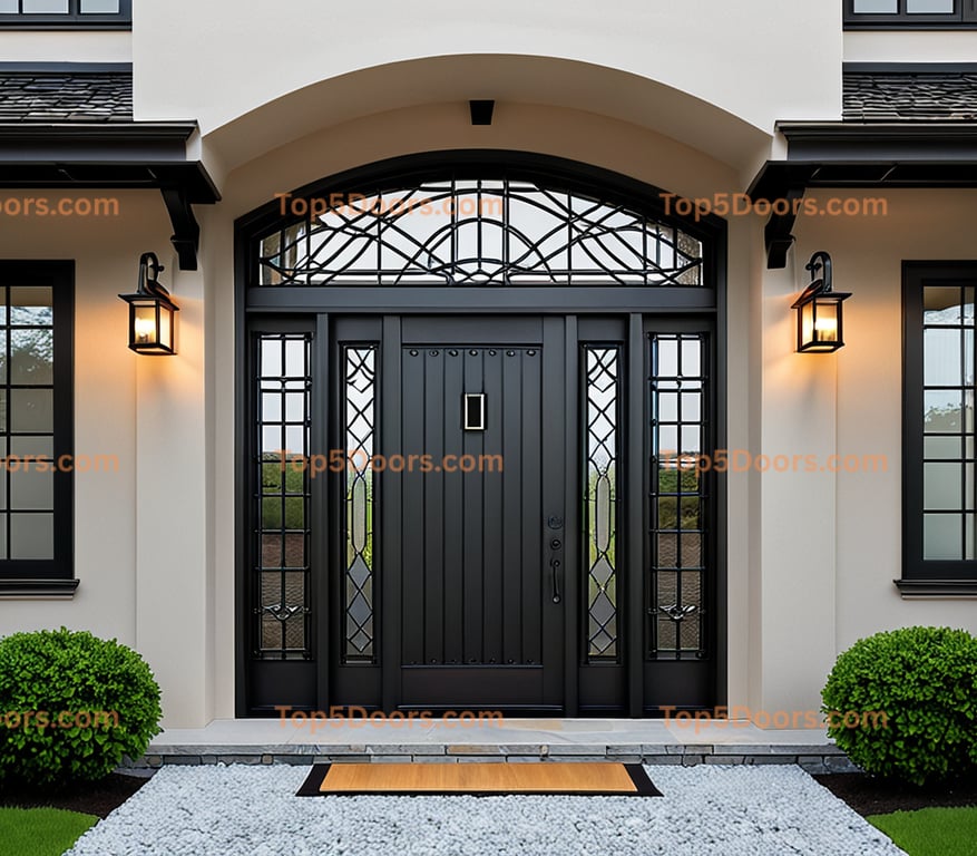 Connecticut wrought iron single japanese zen Door