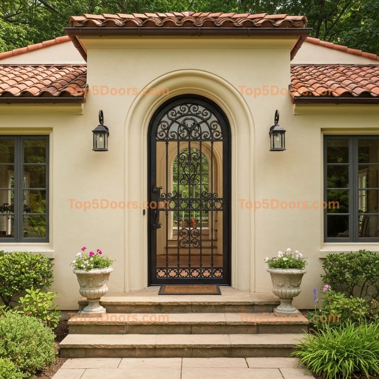 Connecticut wrought iron single spanish colonial Door