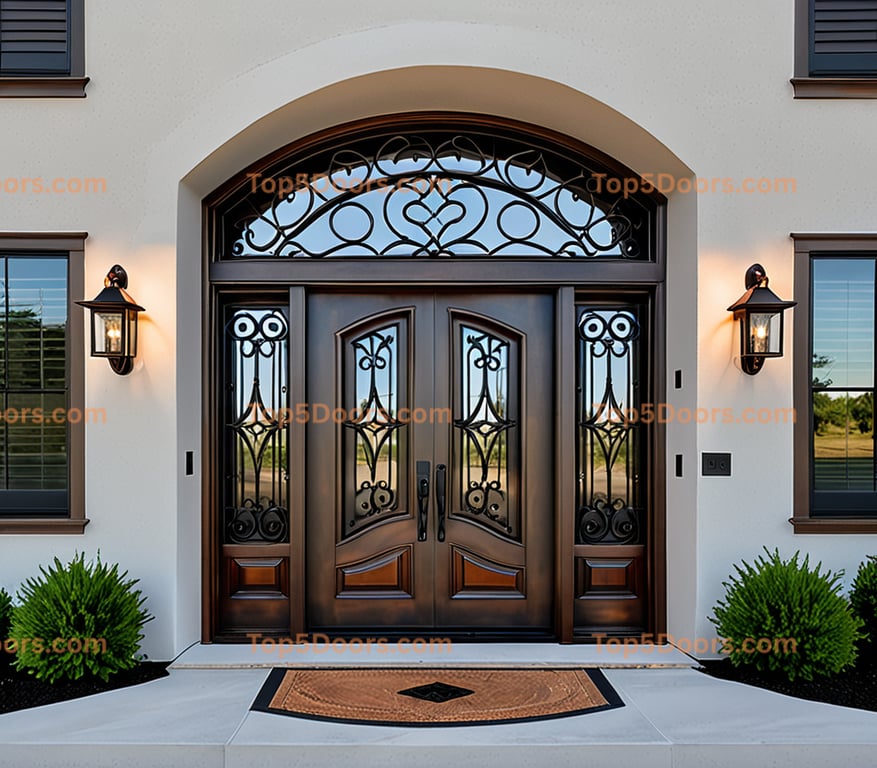 Connecticut wrought iron solid panel minimalist Door