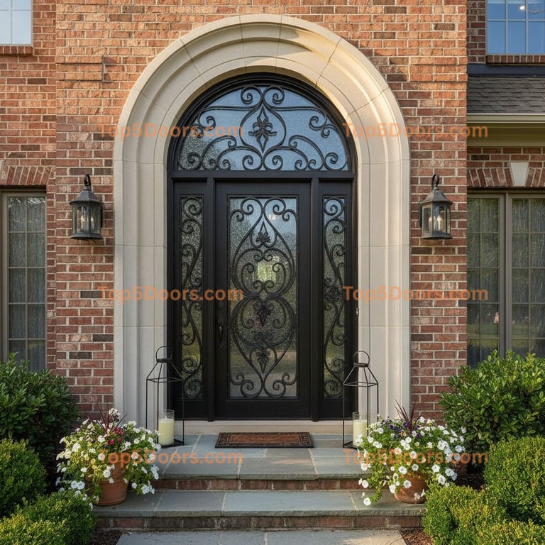 Craftsman Decorative Iron Door with Custom Grillwork