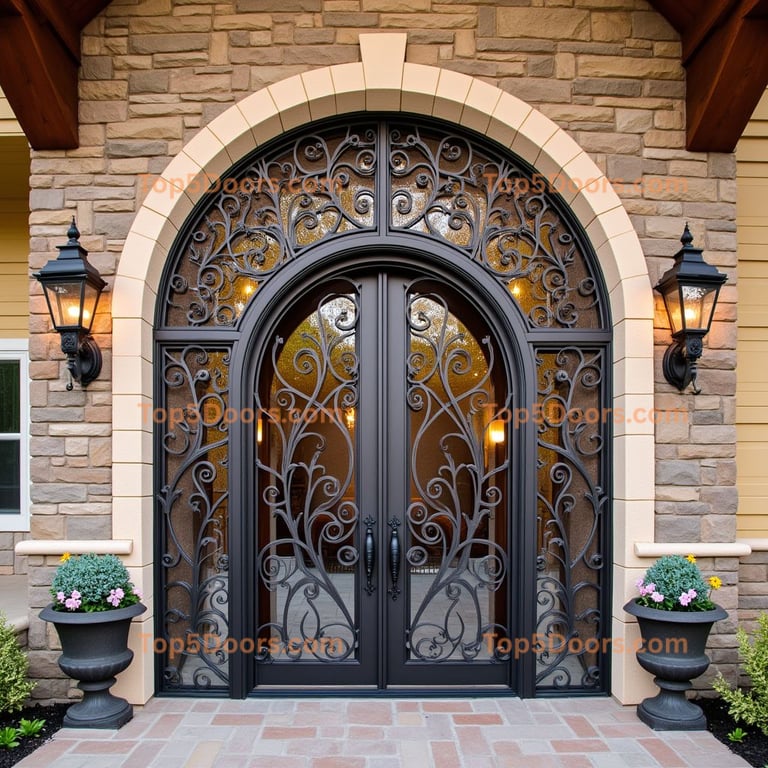 Dark Metal Arched Doorway