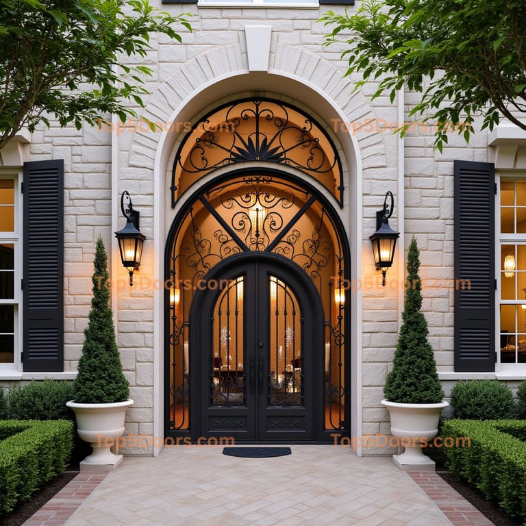 Dark Metal Arched Doorway